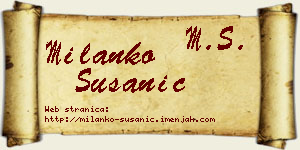 Milanko Susanić vizit kartica